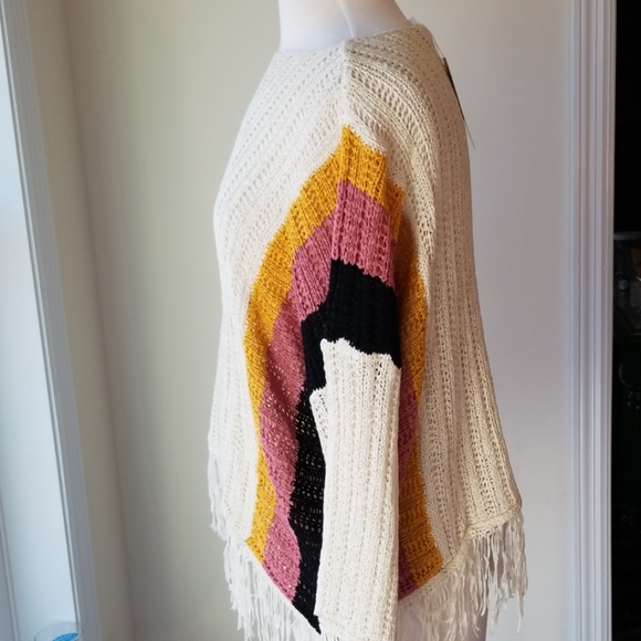 Velzera  Fringed Color Block Sweater - Picture 3 of 7
